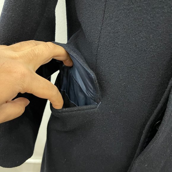 TM Lewin Chesterfield overcoat Navy size 36S - Picture 6 of 16